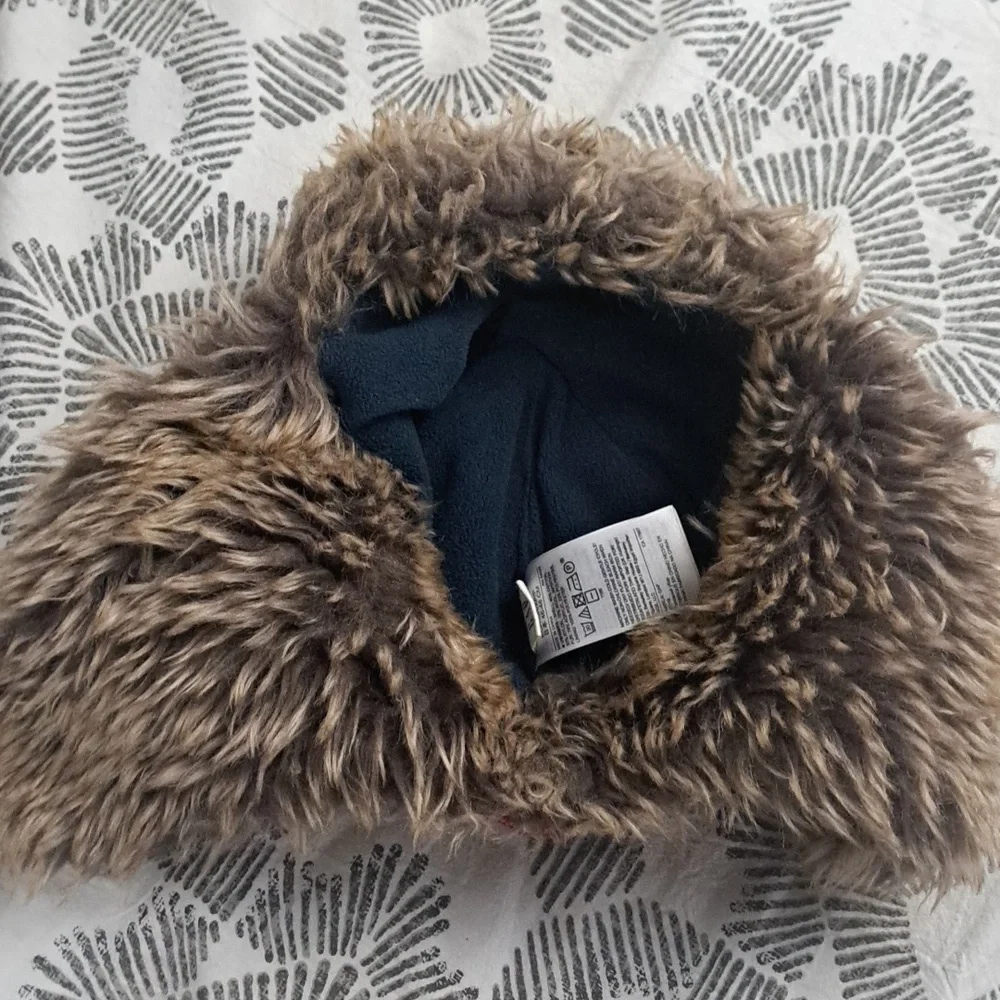 GAP kid faux fur colorful striped cotton wool trapper hat kid szXS-S